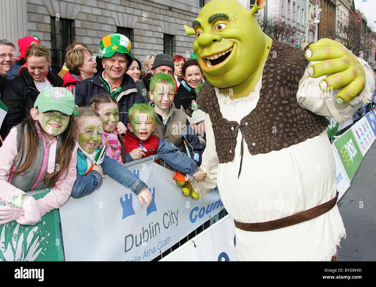 Shrek greeting fans on St Patrick's Day Dublin, Ireland 17.03.07
