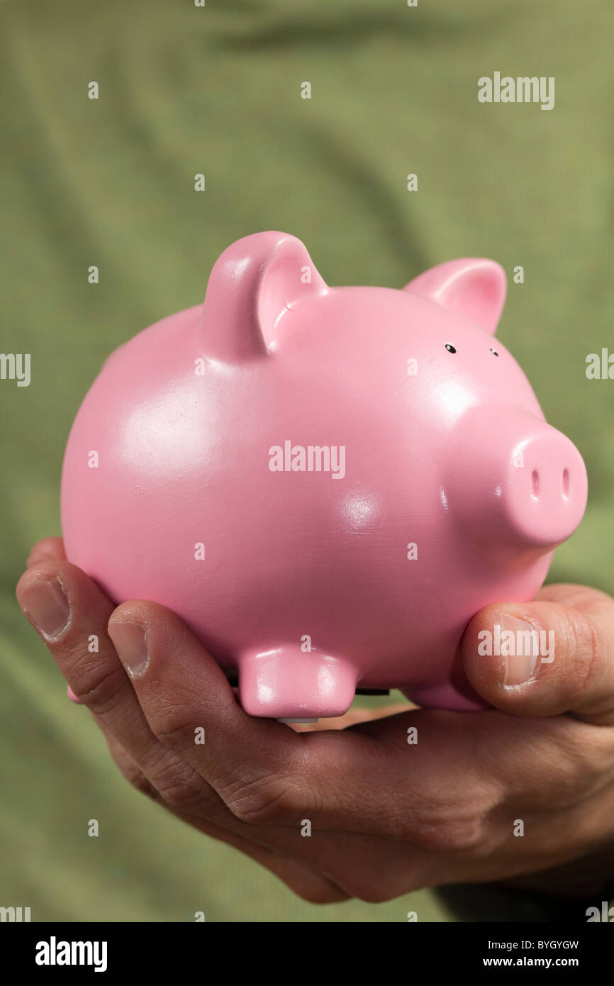 Pink Piggy Bank Stock Photo - Alamy