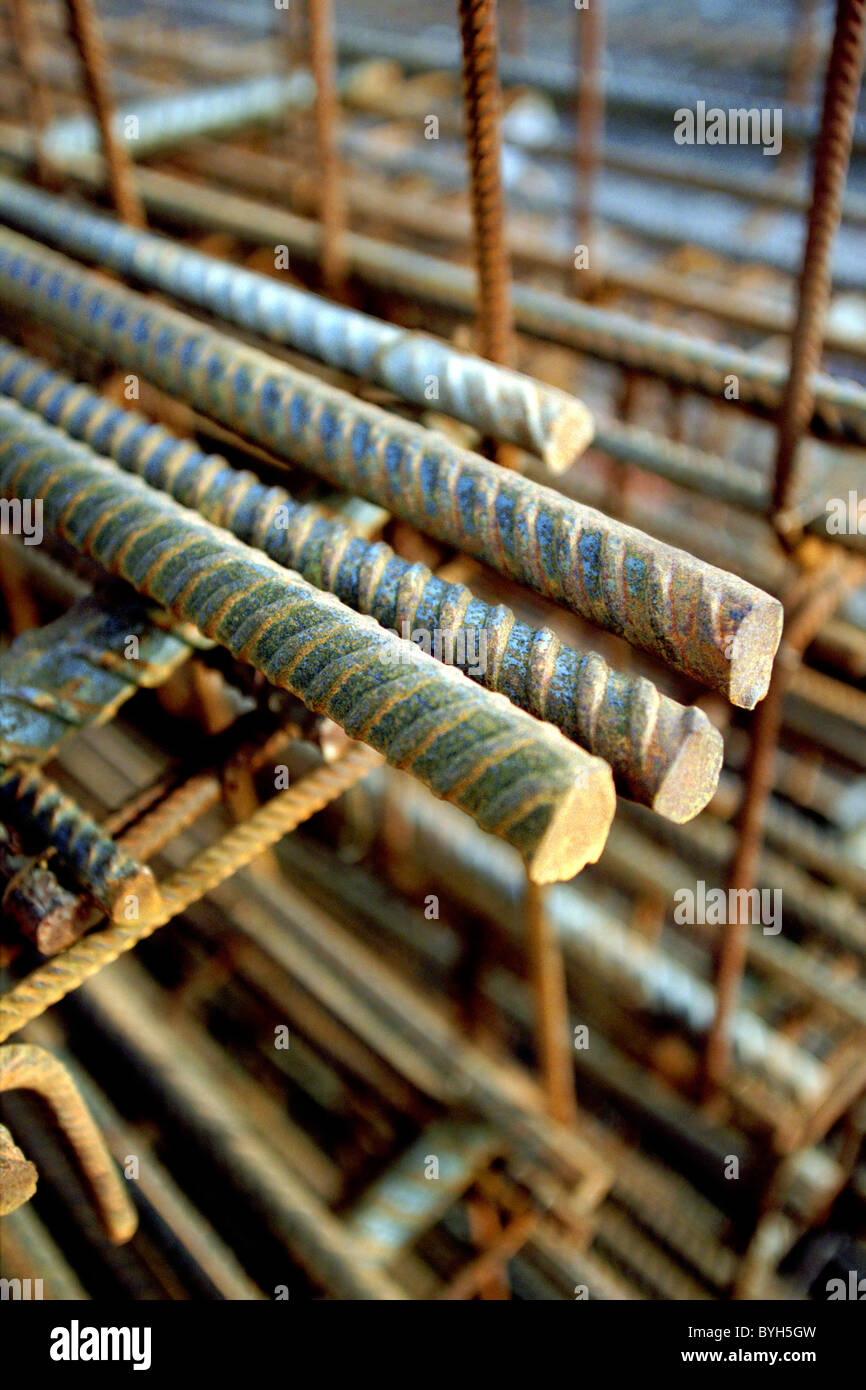Detail of steel reinforcing bars Stock Photo Alamy