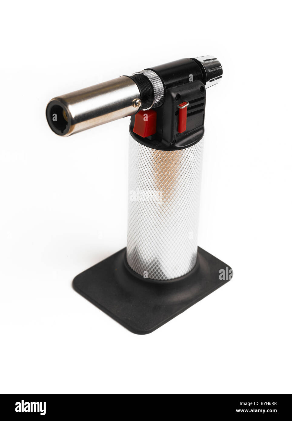 Chefs Blowtorch on White Background Stock Photo Alamy