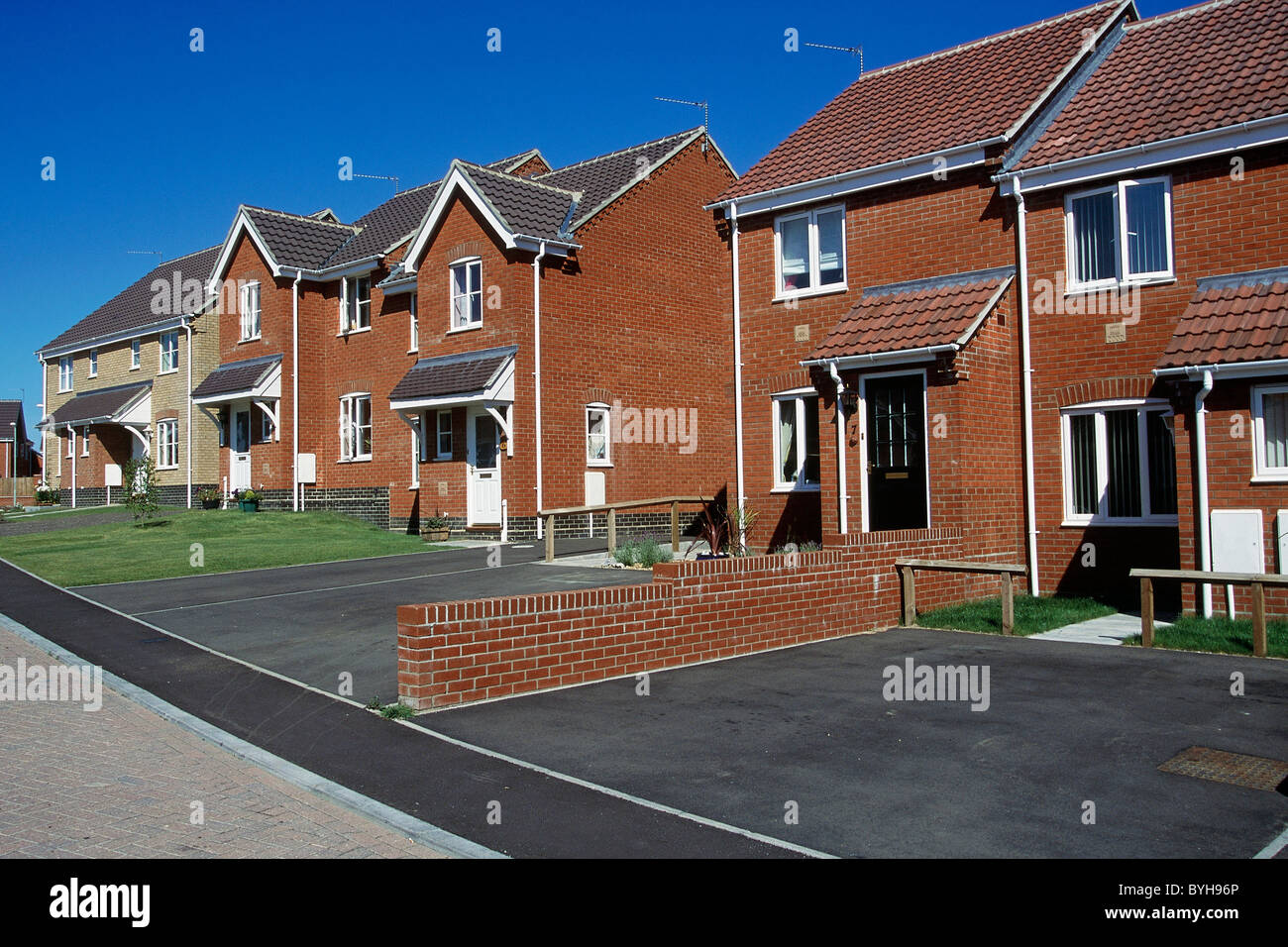 Modern residential development in Thamesmead Thames Gateway England. UK