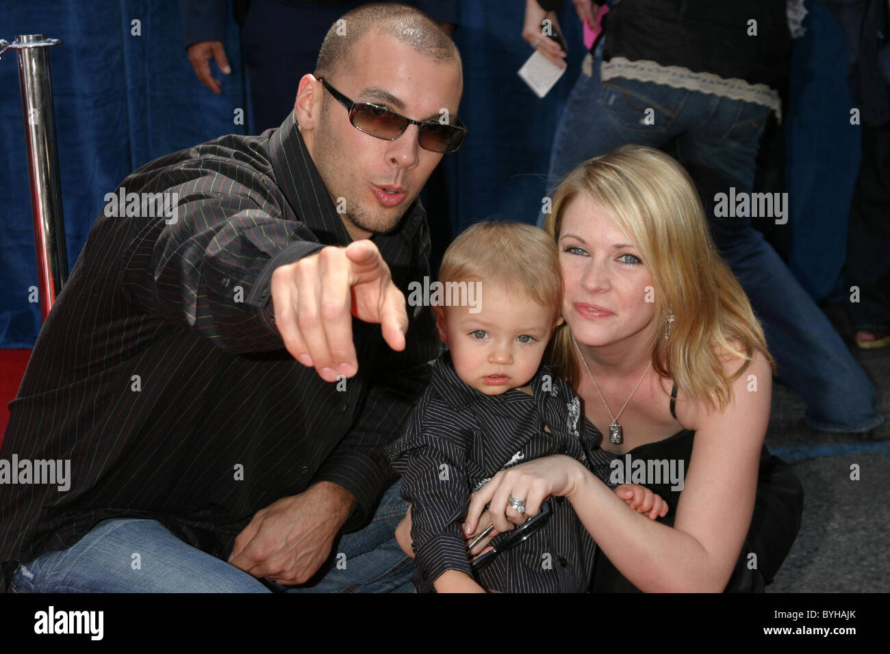 Melissa Joan Hart, husband Mark Wilkerson and son Mason Los Angeles