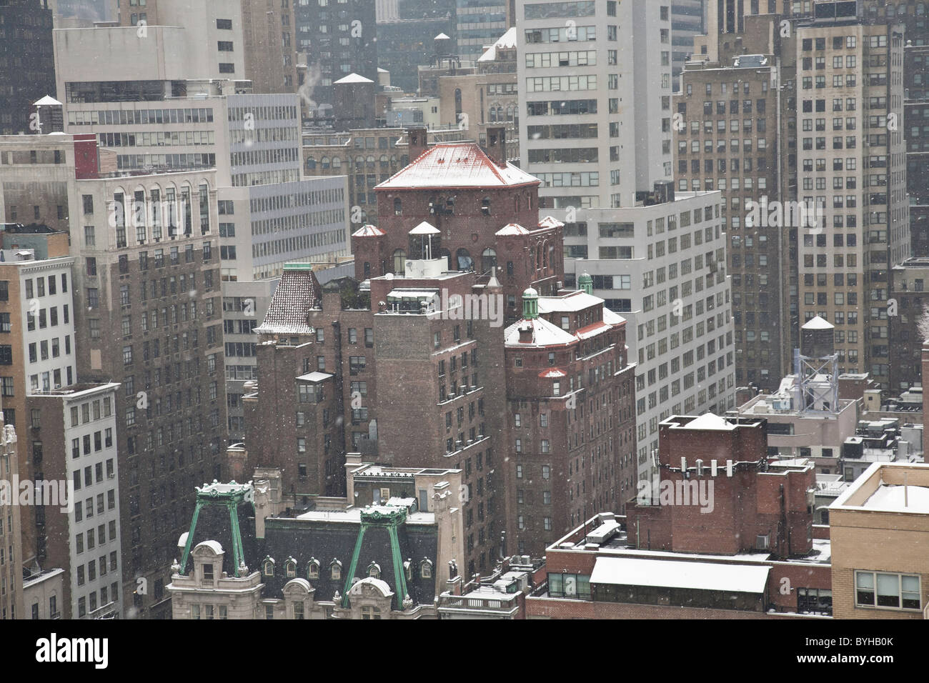 Snow Covered Rooftops, Midtown, NYC Stock Photo Alamy