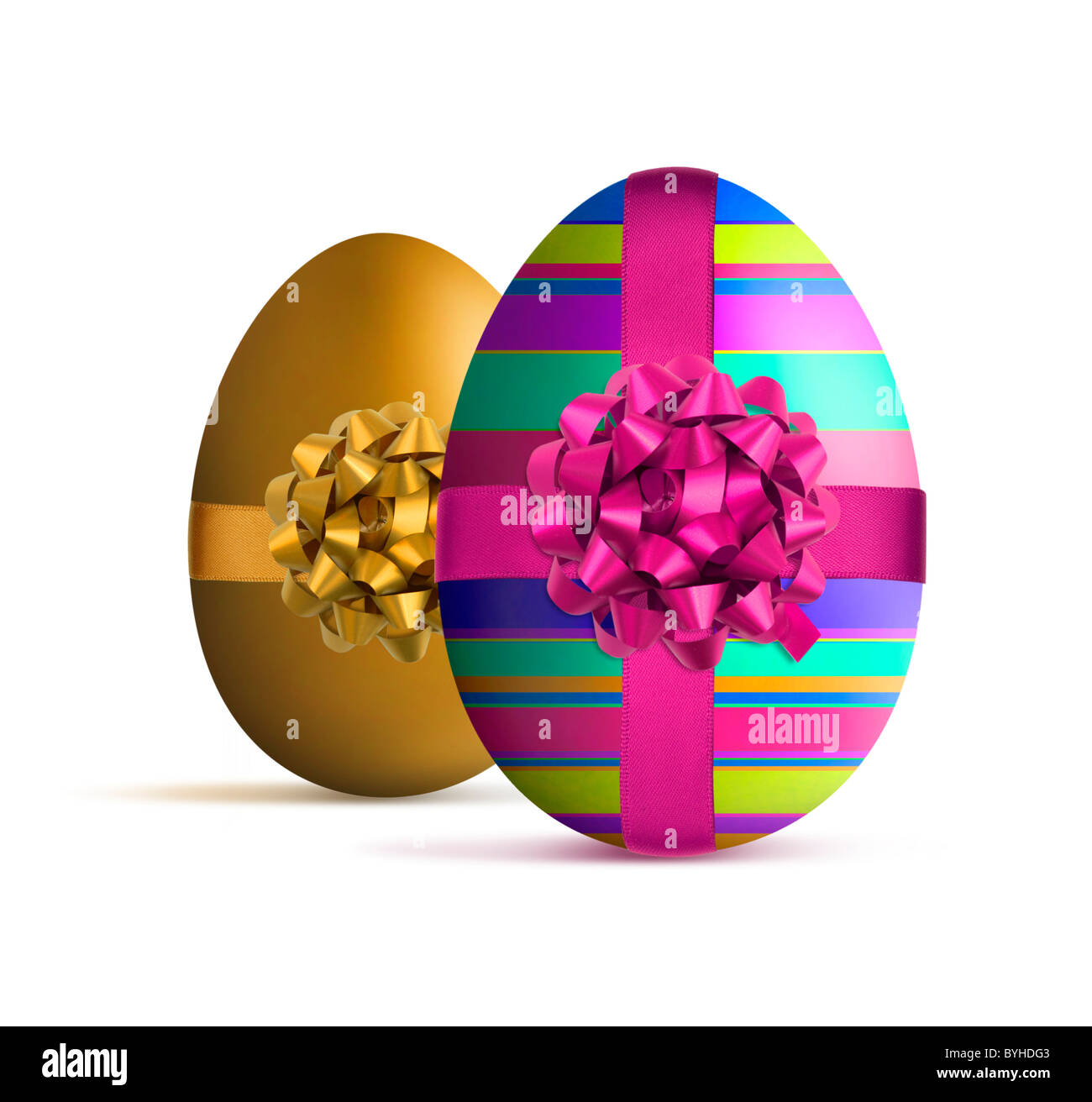 Luxury style easter eggs isolated on a white background Stock Photo