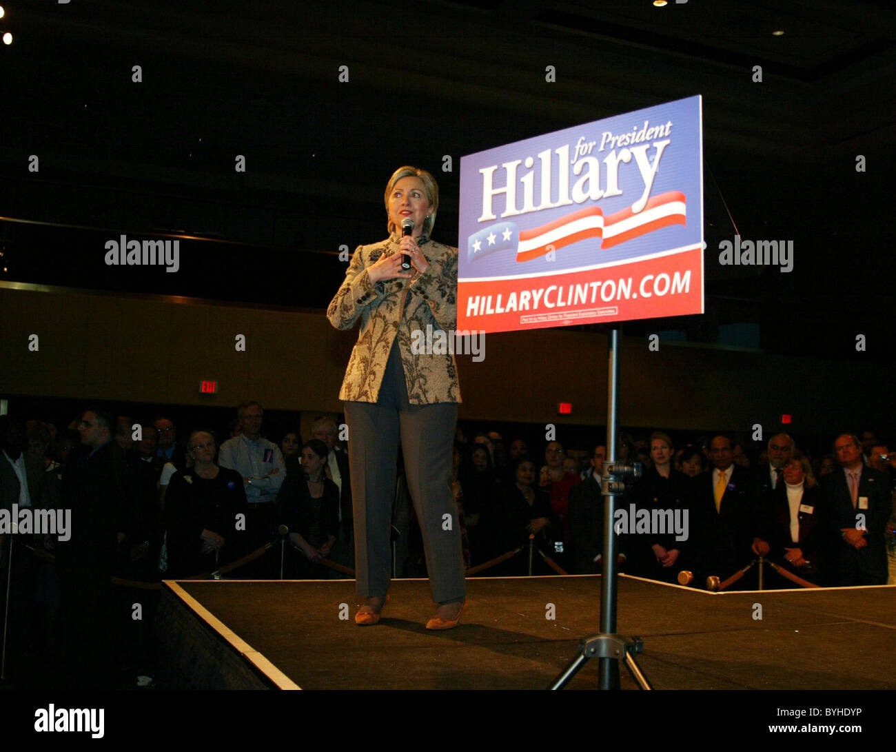 Presidential candidate Hillary Clinton addresses supporters during a ...