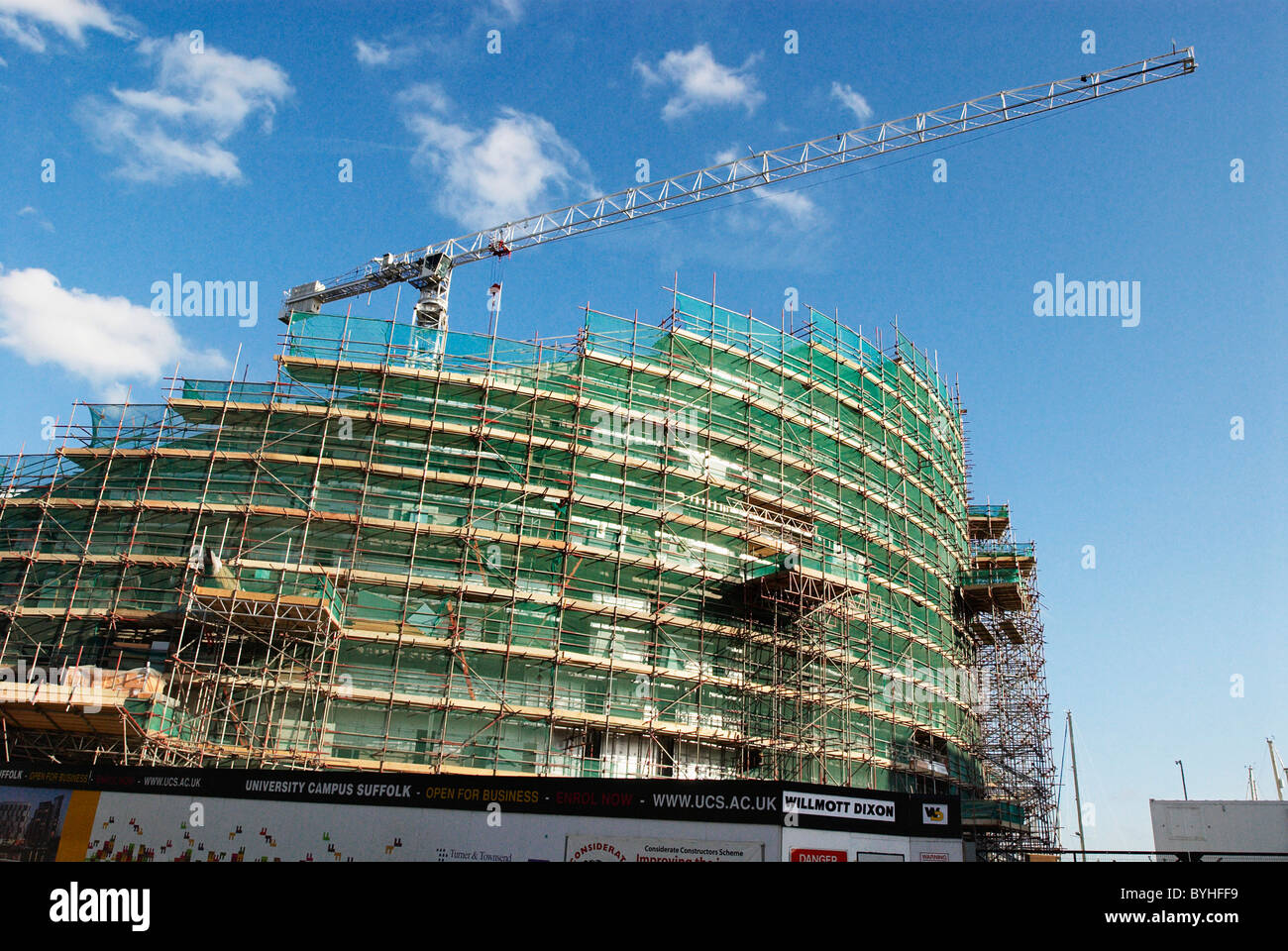 University Campus Suffolk (UCS) building under construction on the waterfront at Ipswich Suffolk UK Stock Photo