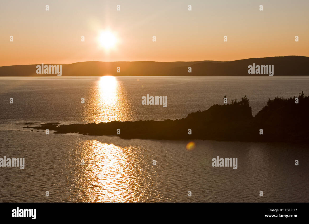 Sundown at The Bay of Fundy, Canada Stock Photo