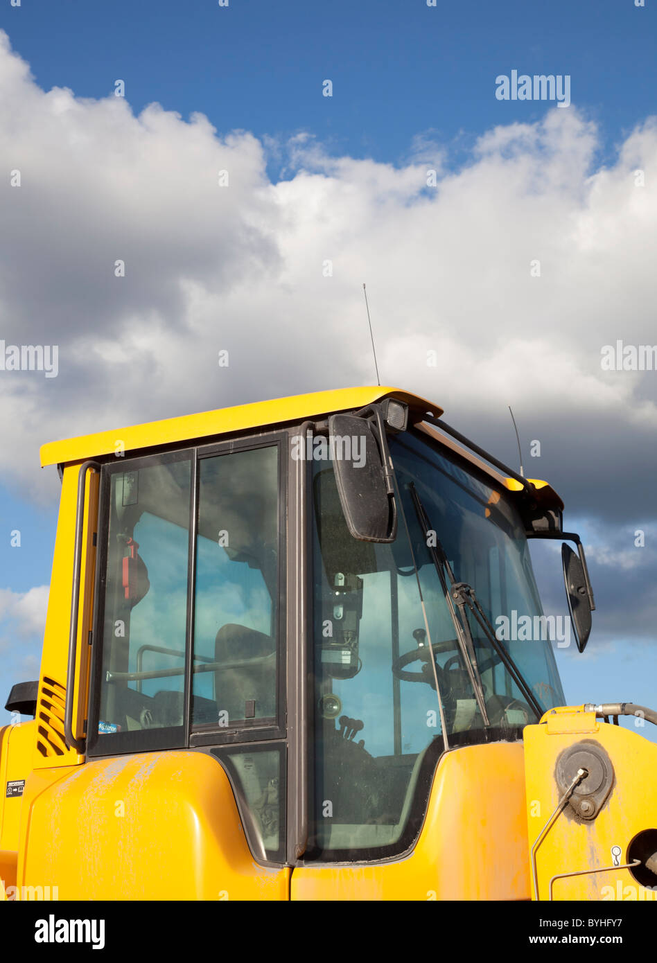 Cabin of the Volvo L180F front loader Stock Photo