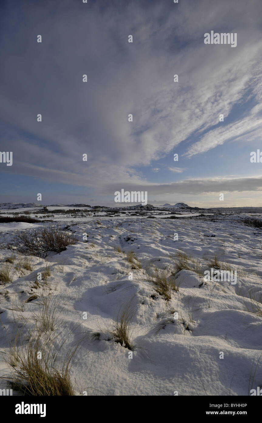 West shore Llandudno  winter coastal scene looking towards Deganwy Stock Photo