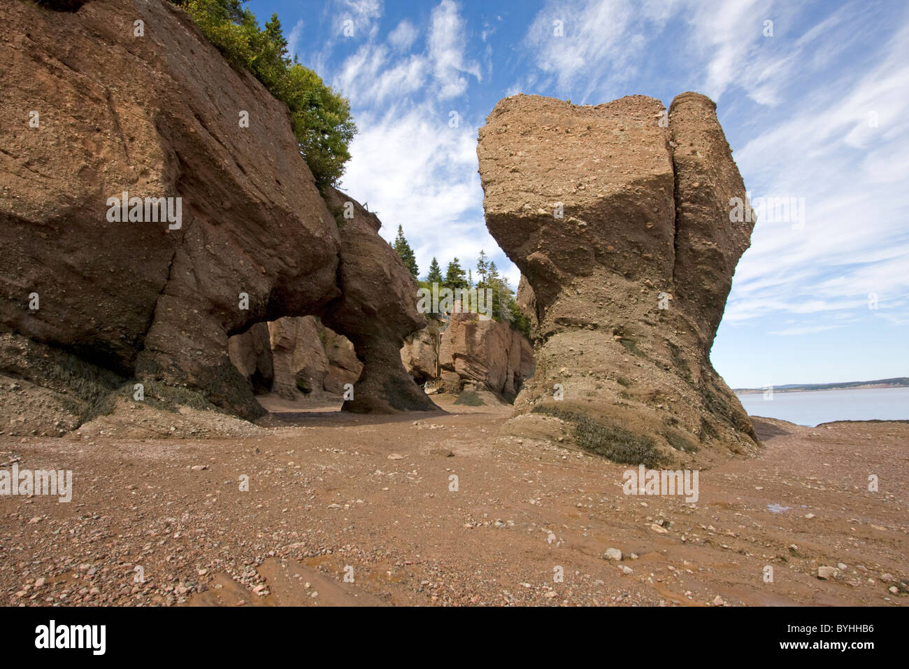 Hopewell Rocks at low tide, New Brunswick, Canada Stock Photo