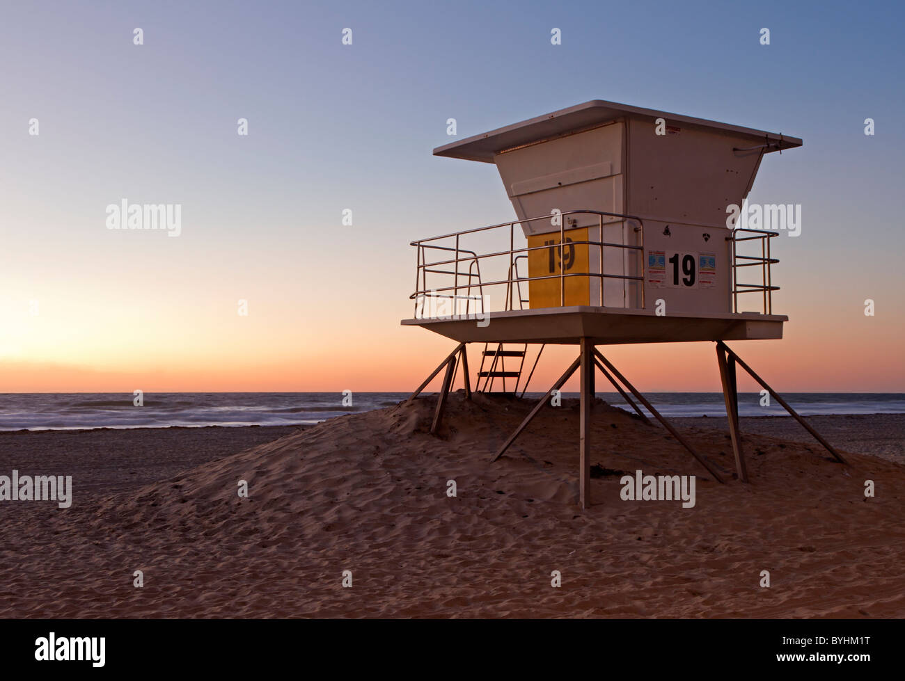 Guard tower at a beach, California, USA Stock Photo