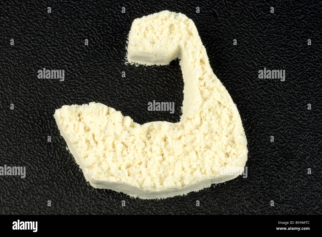 Protein powder perfect supplement for bodybuilders ,fitness enthusiasts ,dieters and excercise aficionados Stock Photo
