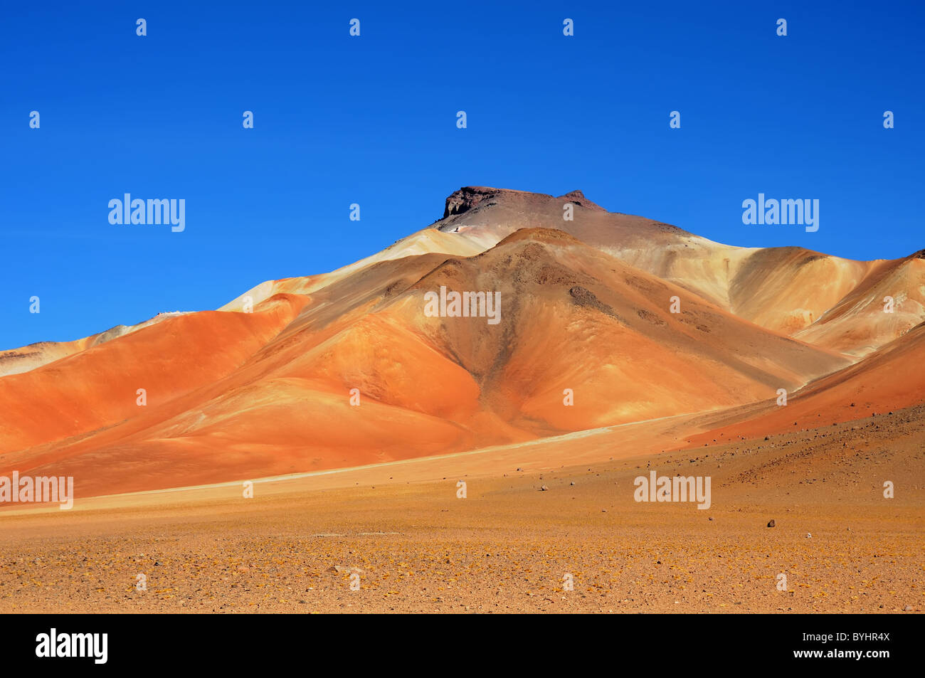 Brightly coloured Andean landscape in the Atacama desert in south west Bolivia Stock Photo