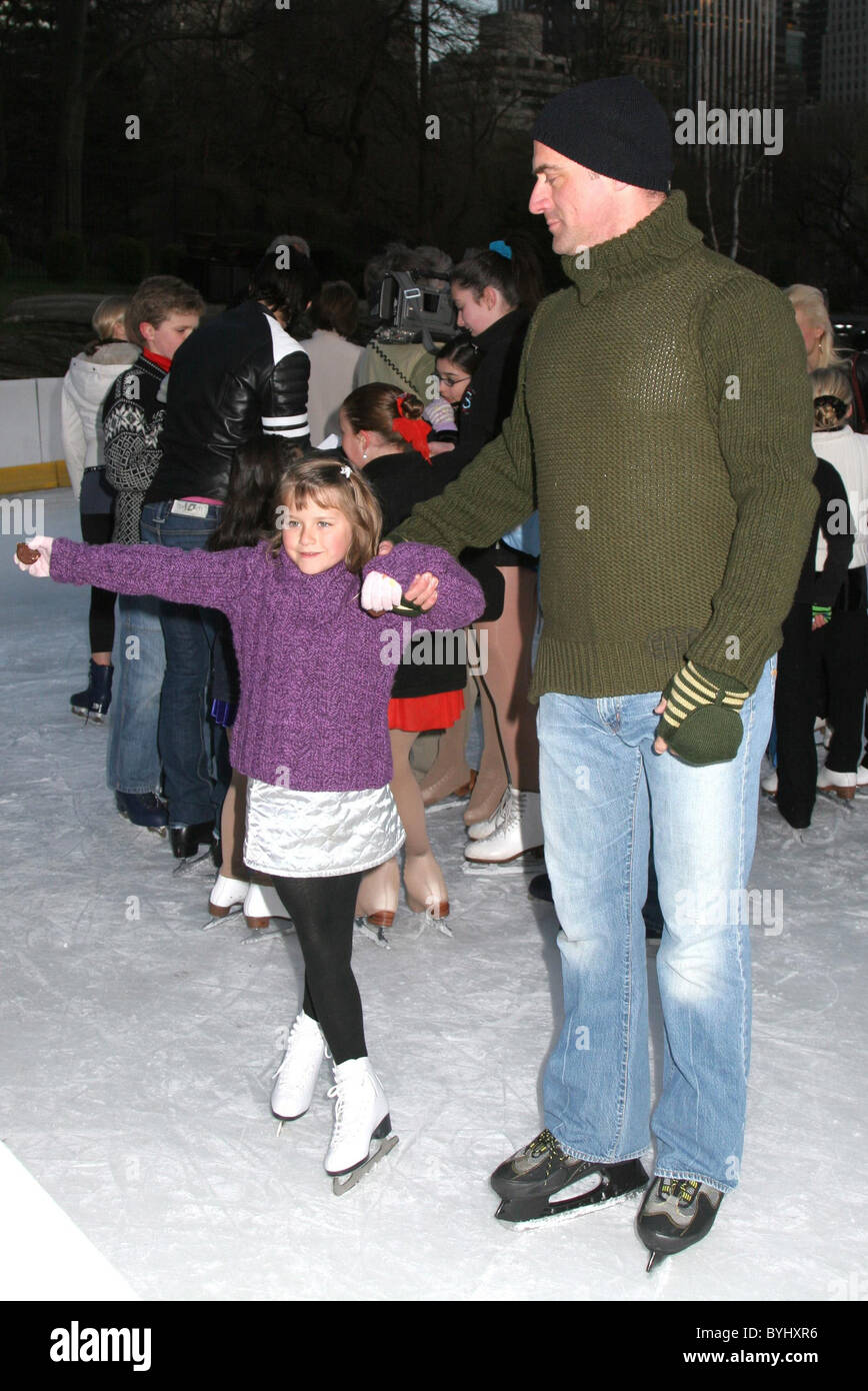 Chris Meloni and daughter Sophia Skating with the Stars at the Wollman