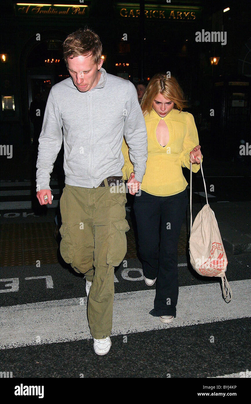 Laurence Fox and Billie Piper leaving the Garrick Theatre London