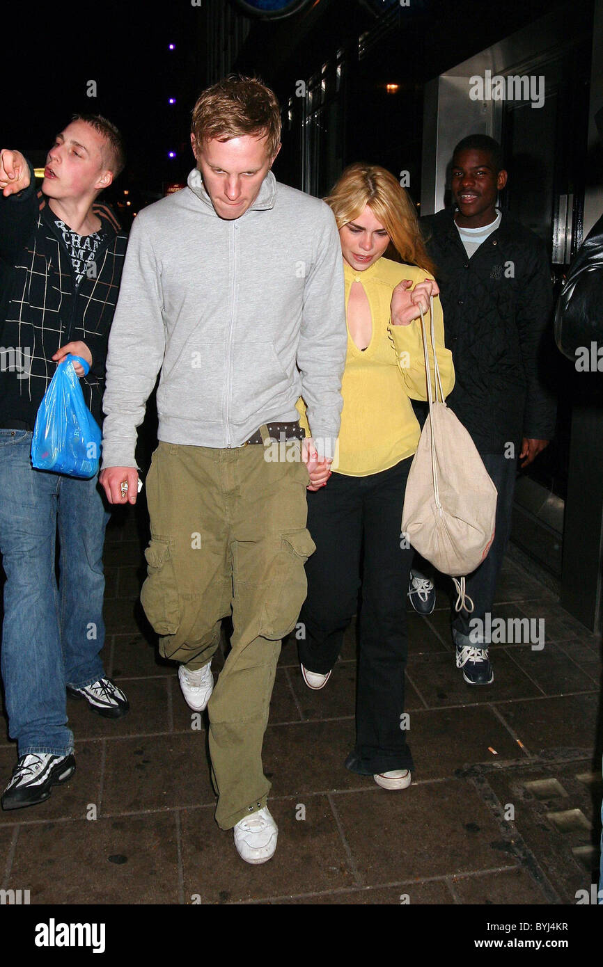 Laurence Fox and Billie Piper leaving the Garrick Theatre London