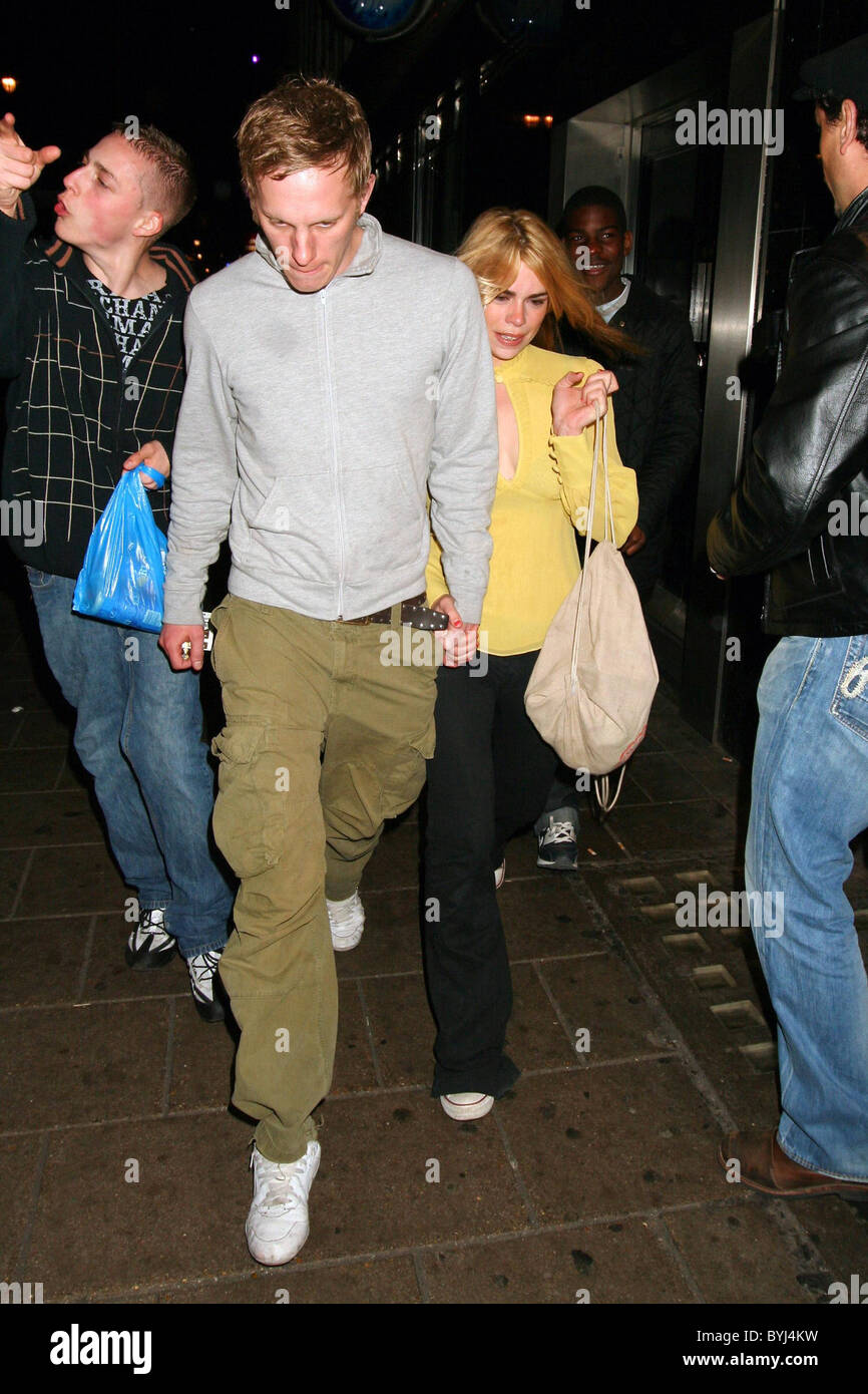 Laurence Fox and Billie Piper leaving the Garrick Theatre London