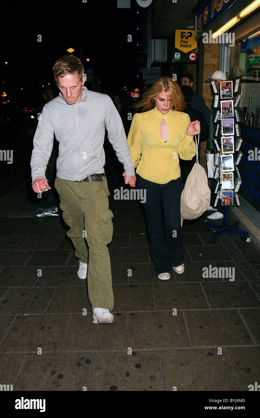 Laurence Fox and Billie Piper leaving the Garrick Theatre London