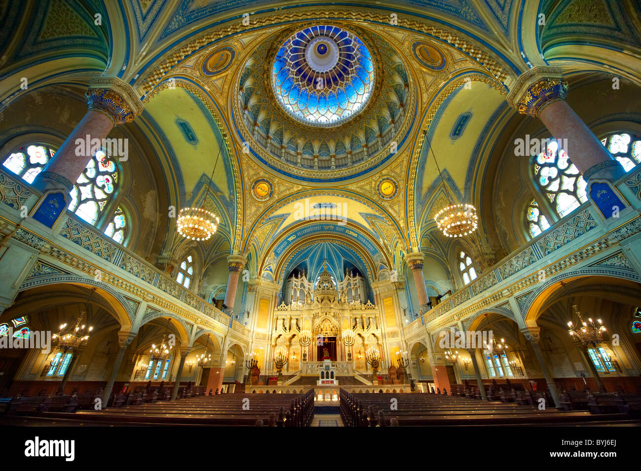 Interior of The Szeged Synagogue, Eclectic Style. Hungary Stock Photo