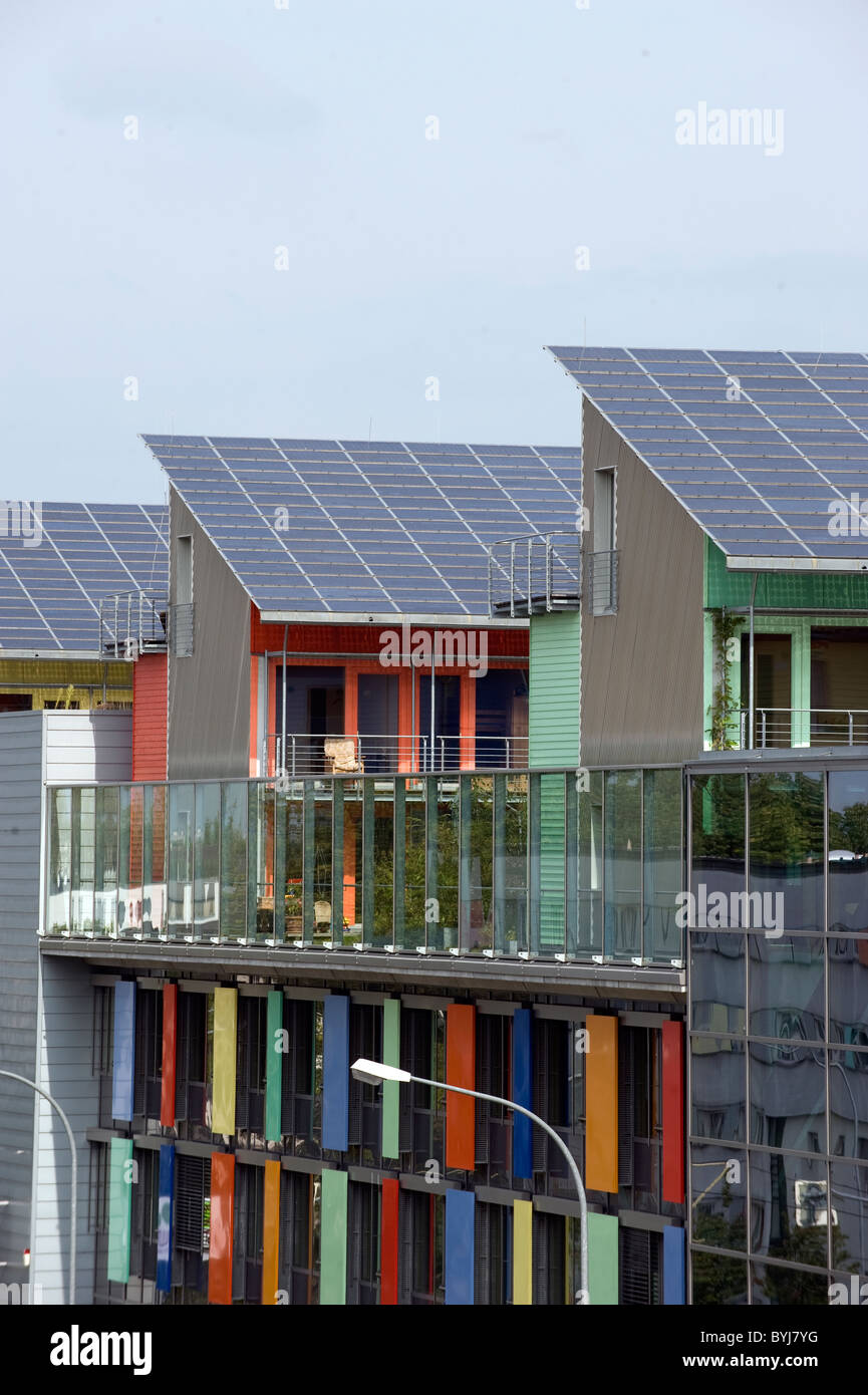 The solar village in Vauban District, Freiburg, Germany Stock Photo