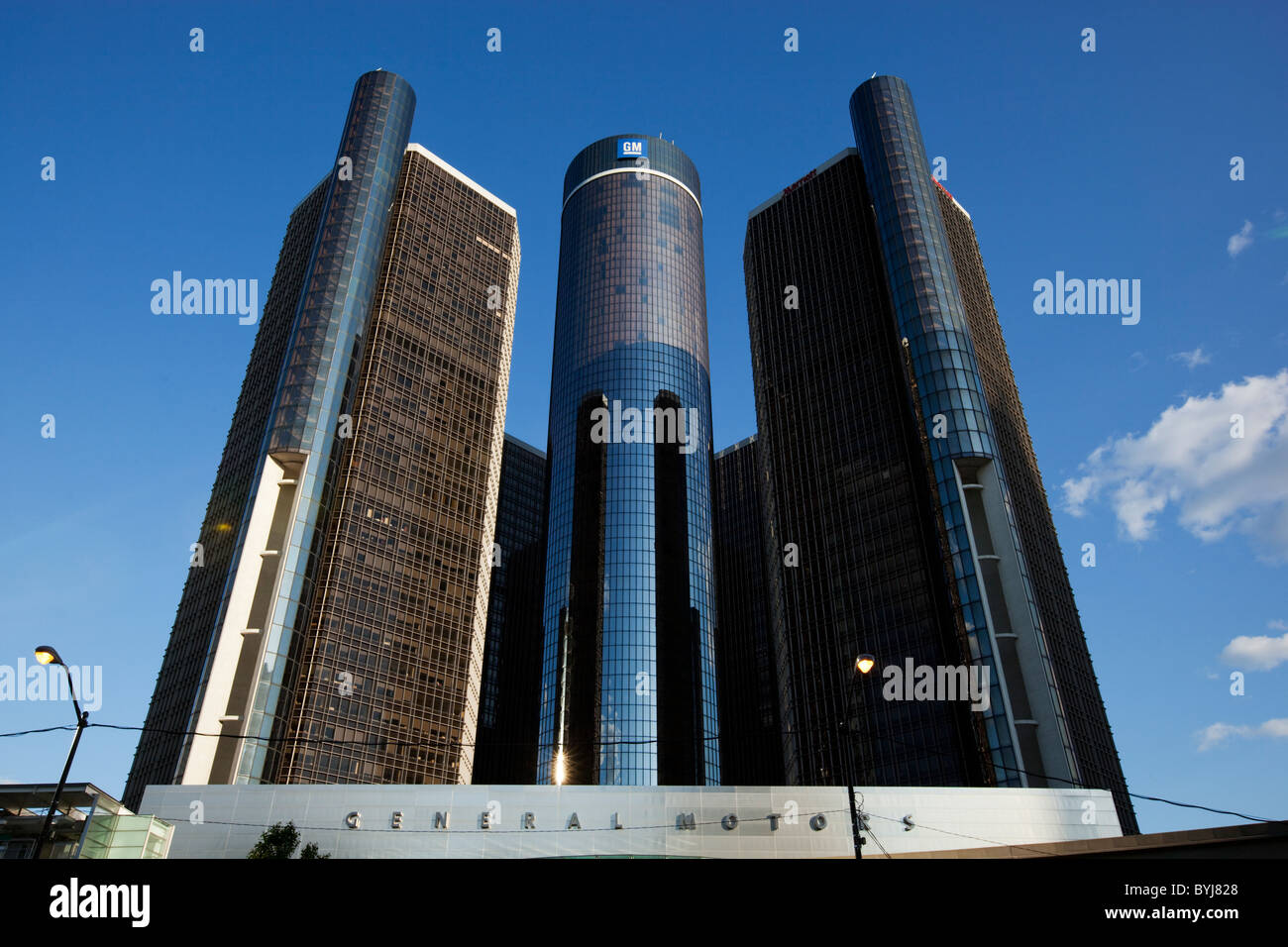 USA, Michigan, Detroit, General Motors corporate headquarters in the Renaissance Center Stock