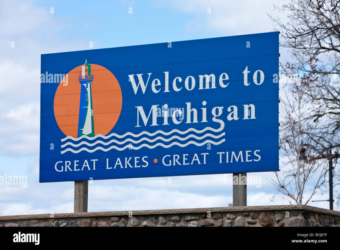 USA, Michigan, Menominee, to Michigan sign Stock Photo Alamy