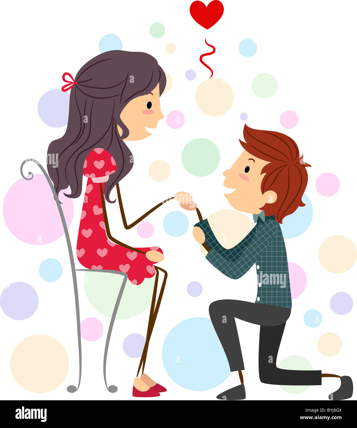 Couple love clipart propose hi-res stock photography and images - Alamy