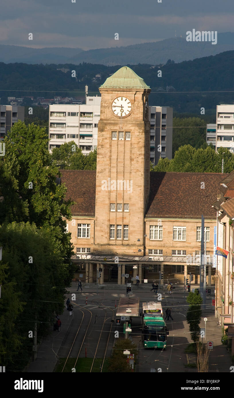 Basel Badischer Bahnhof railway station, Basel, Switzerland Stock Photo