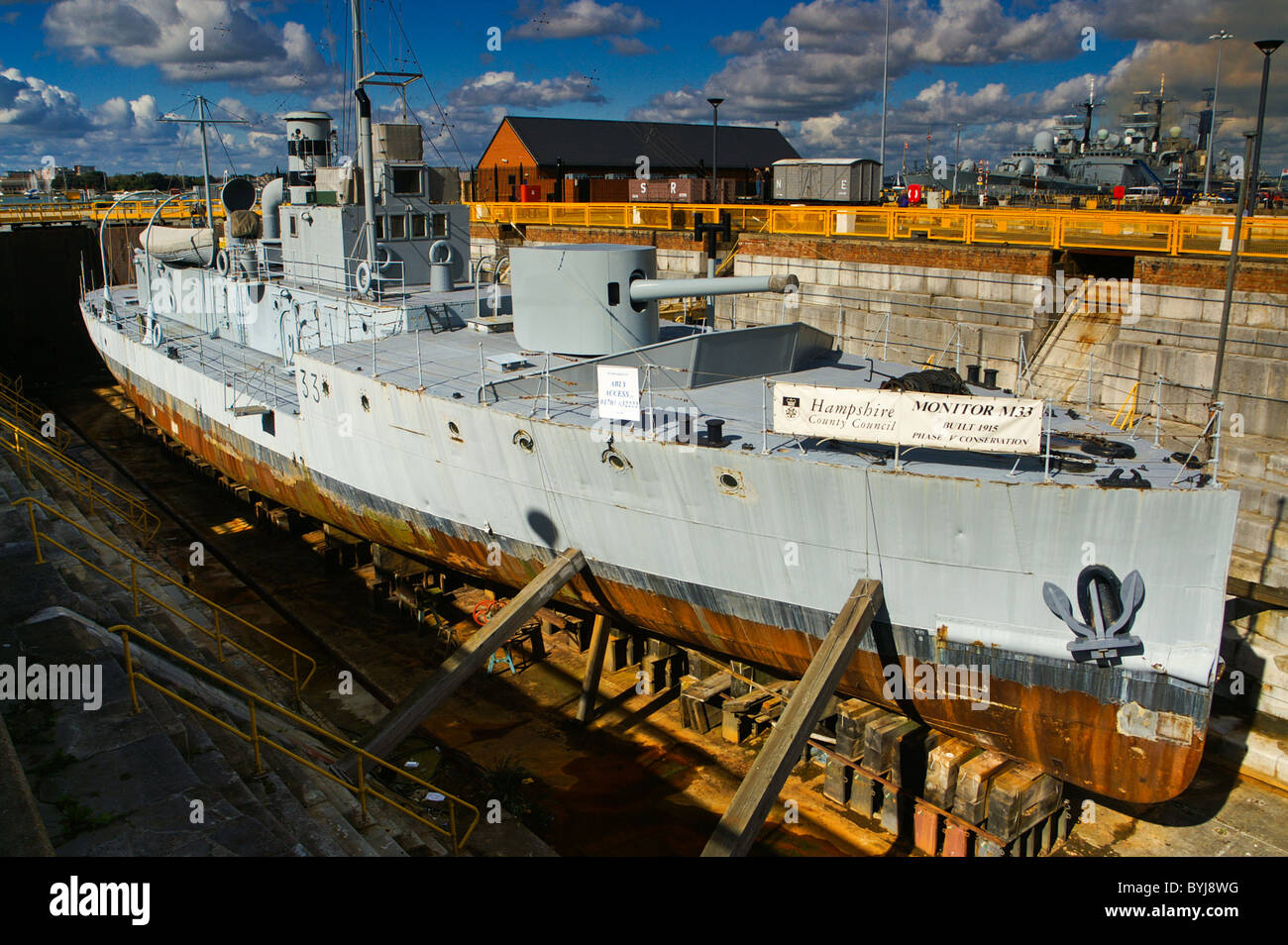 The Royal Navy's First World War M29 class monitor M33 is restored in