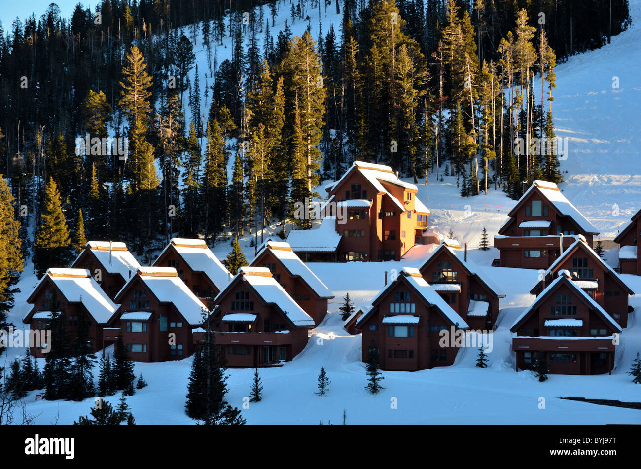 Condominiums at the Big Sky Ski Resort, Montana, USA Stock Photo Alamy