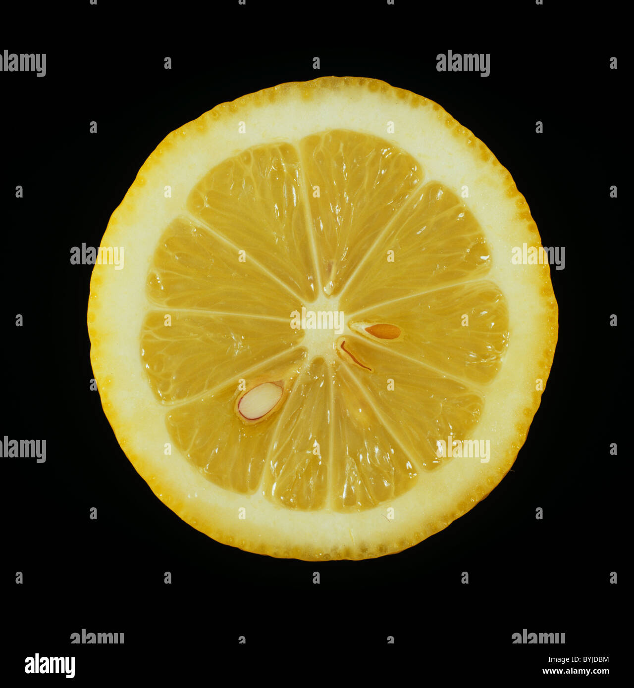 Cut section of a citrus fruit lemon variety Lamas Stock Photo