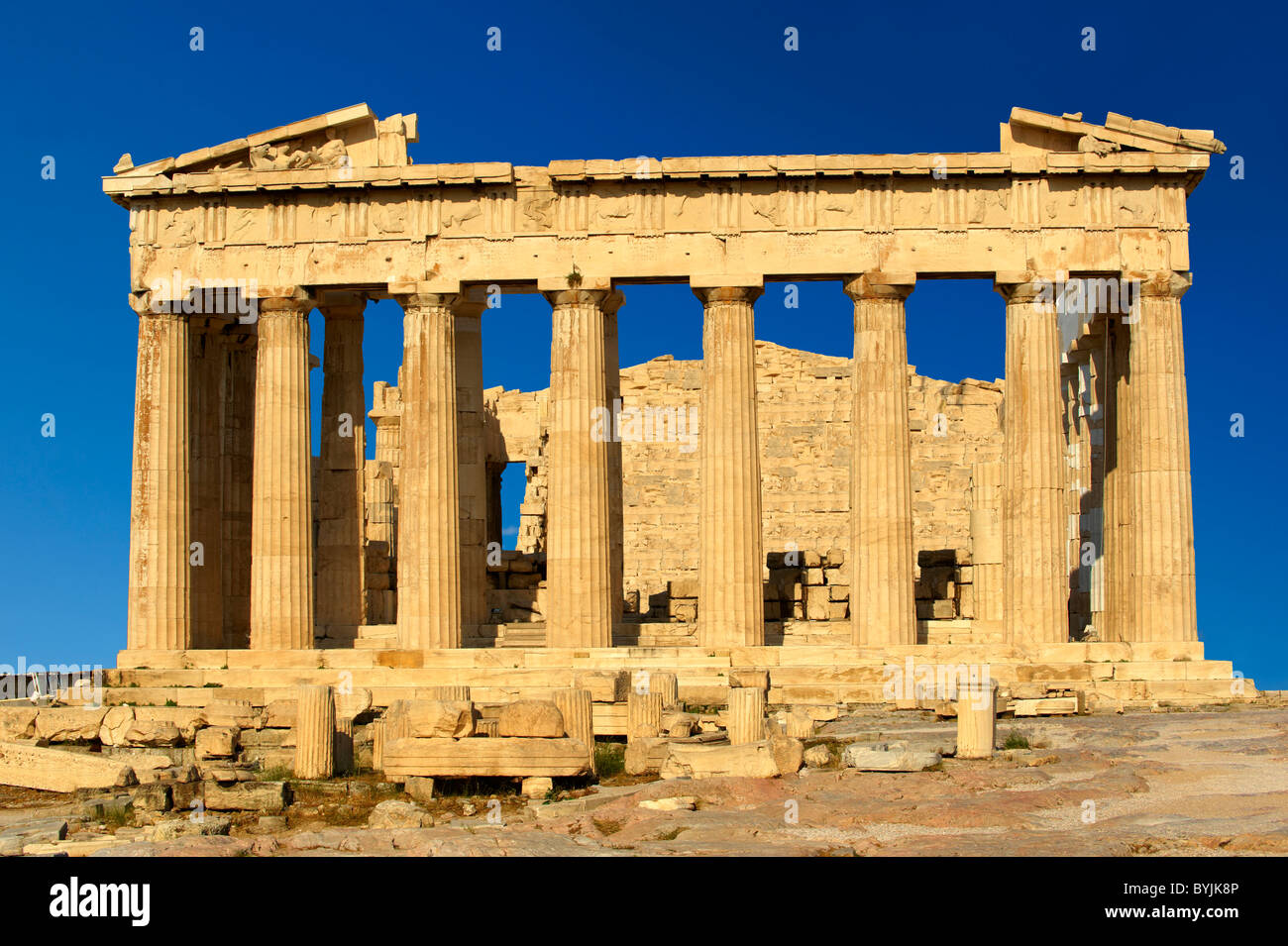 The Parthenon Temple, the Acropolis of Athens in Greece. Stock Photo