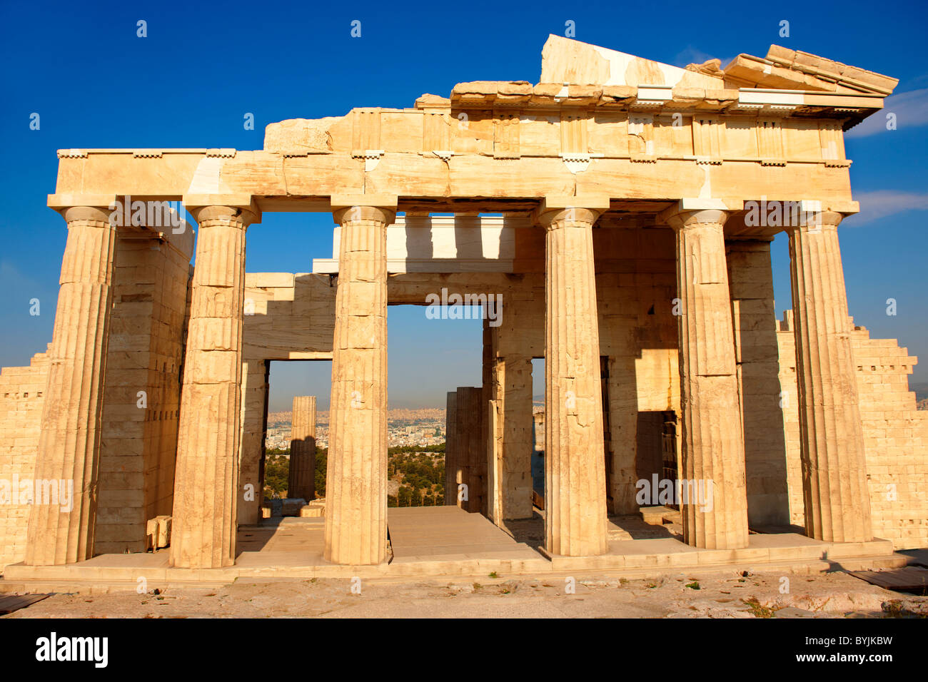 The Propylaea, The monumental gateway to the Acropolis, Athens, Greece Stock Photo