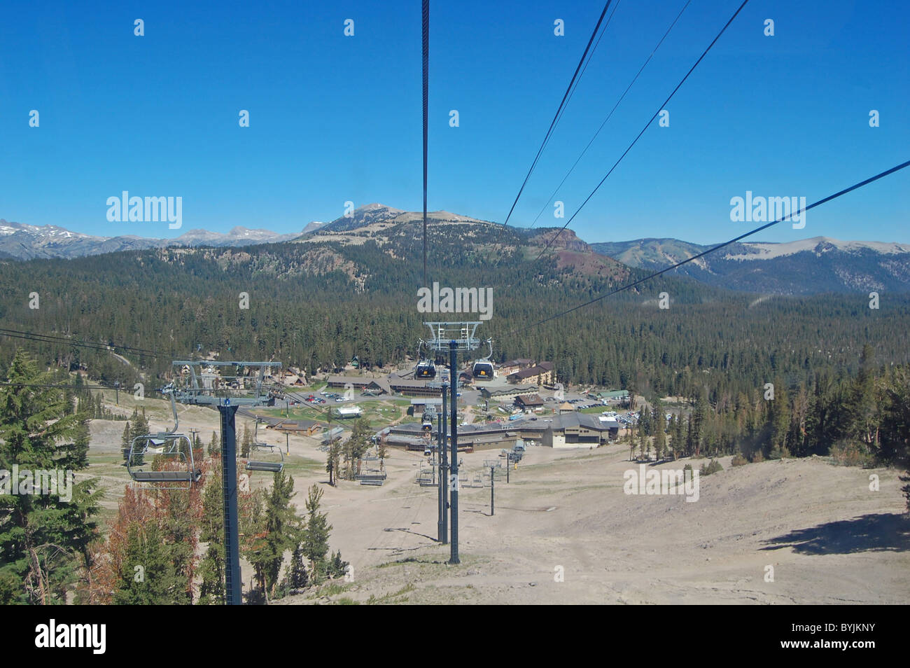 aerial view of mammoth ski resort Stock Photo
