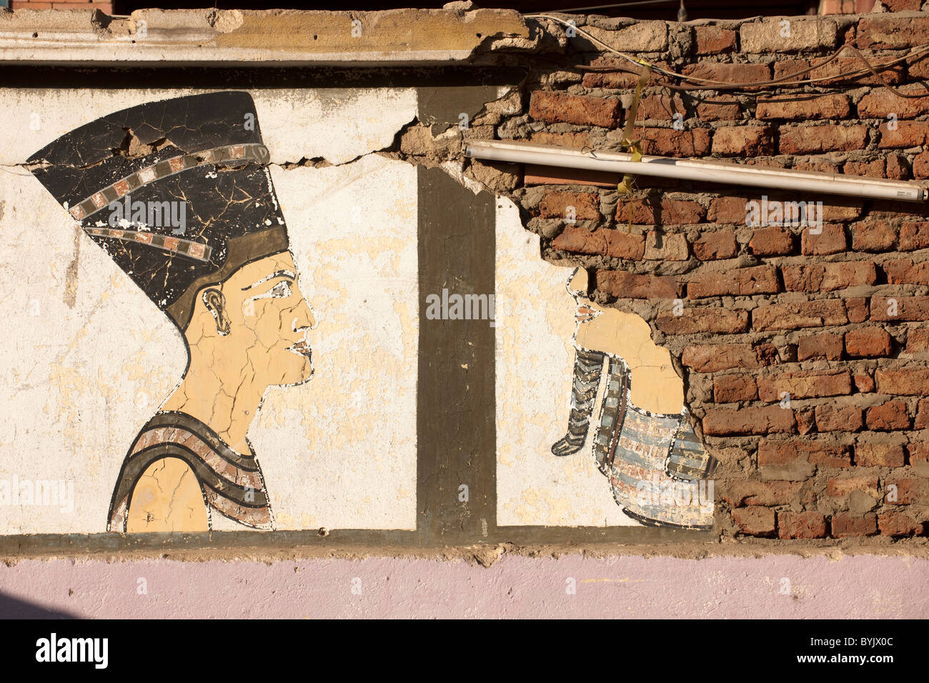 Aegypten, Luxor, Graffiti an Hauswand Stock Photo
