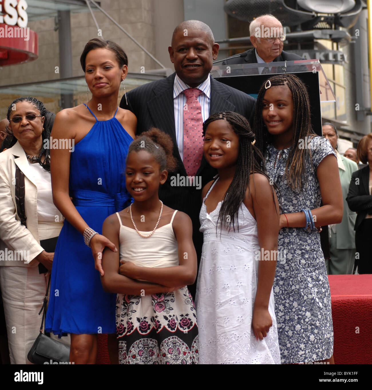 Keisha Whitaker, Forest Whitaker and children Forest Whitaker receives a star on Hollywood Walk of Fame Hollywood, California - Stock Photo