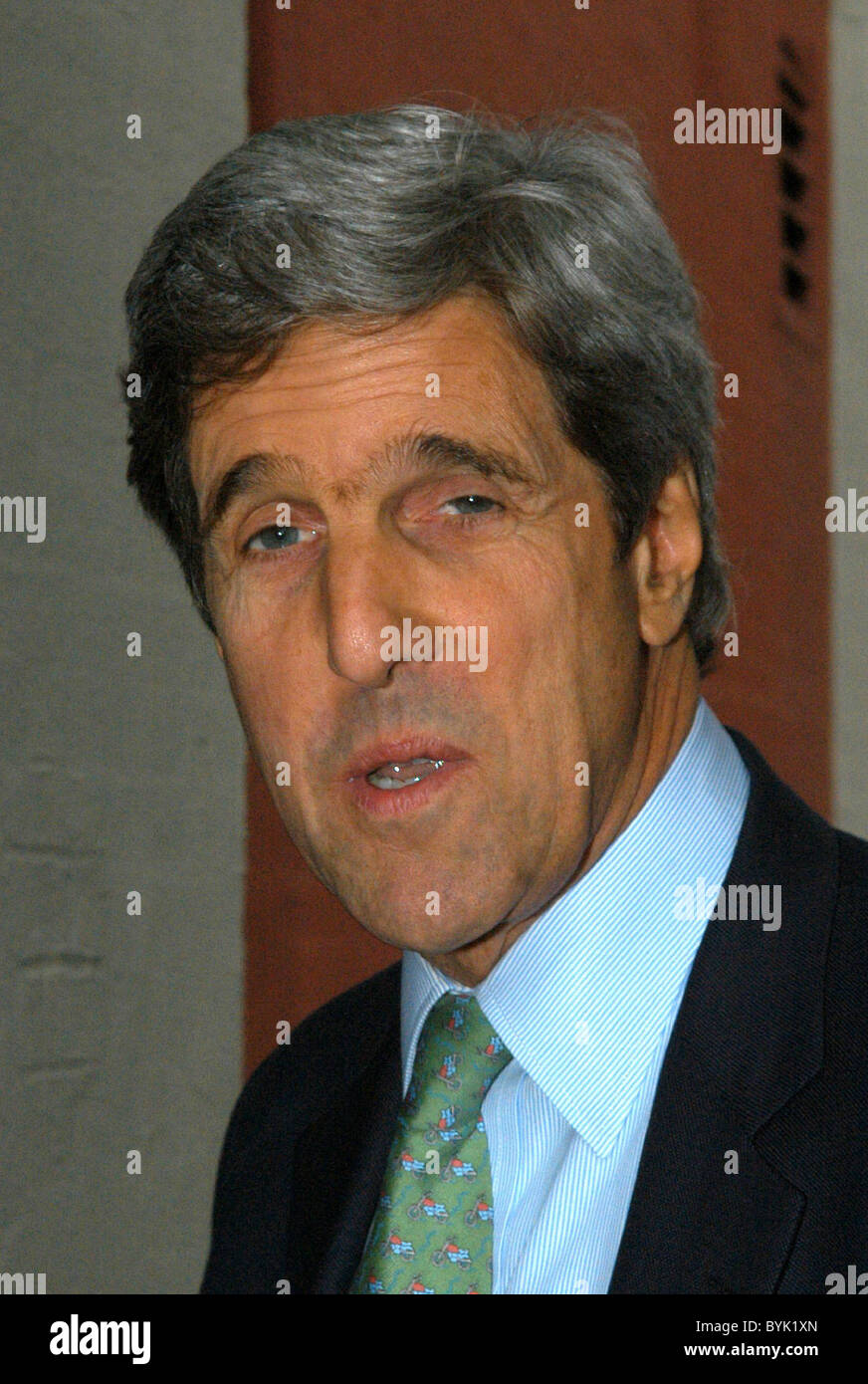 Senator John Kerry arrives for the The Colbert Report at Comedy Central Studios New York City, USA - 16.04.07 Stock Photo