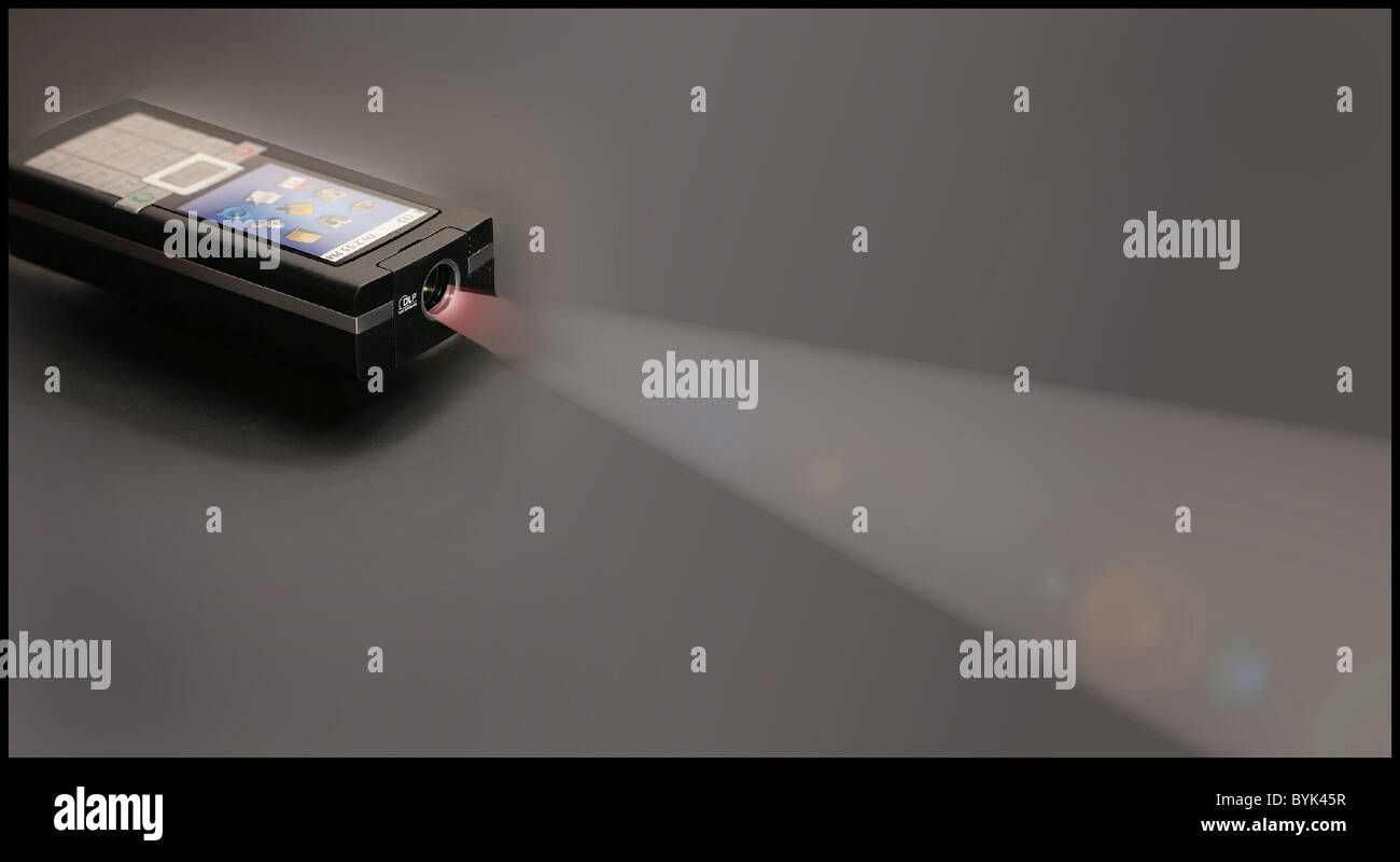 DLP pico-projector prototype At the CTIA Wireless 2007 show, Texas Instruments is providing public demonstrations of its Stock Photo