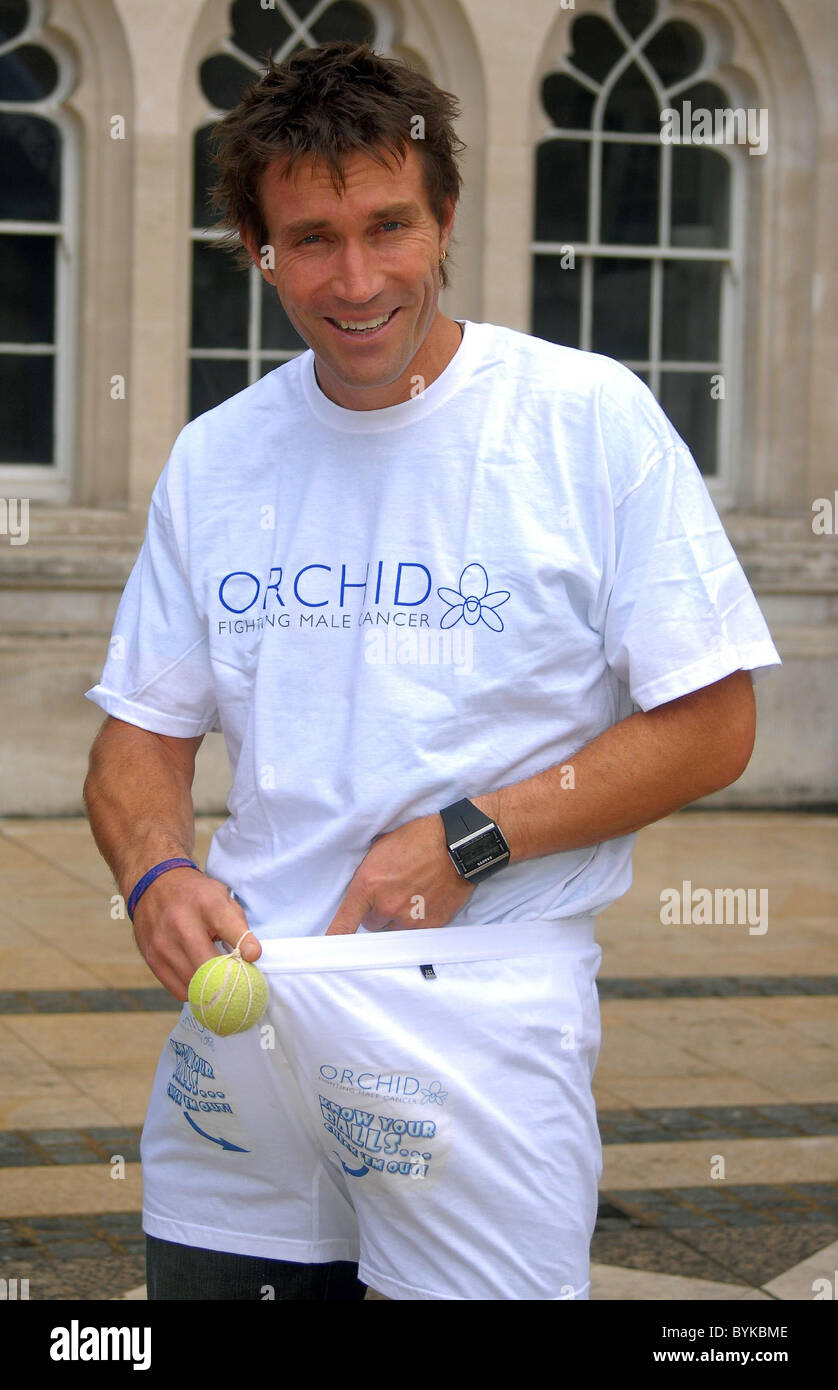 Pat Cash wearing his Orchid boxer shorts in support of the male cancer  charity Orchard at The Orchid Men In Pants Day Stock Photo - Alamy