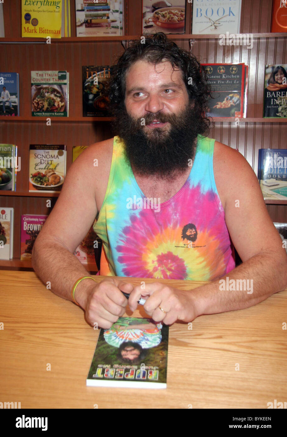 Rupert Boneham from 'Survivor' signs his book 'Just Being Me' at Barnes