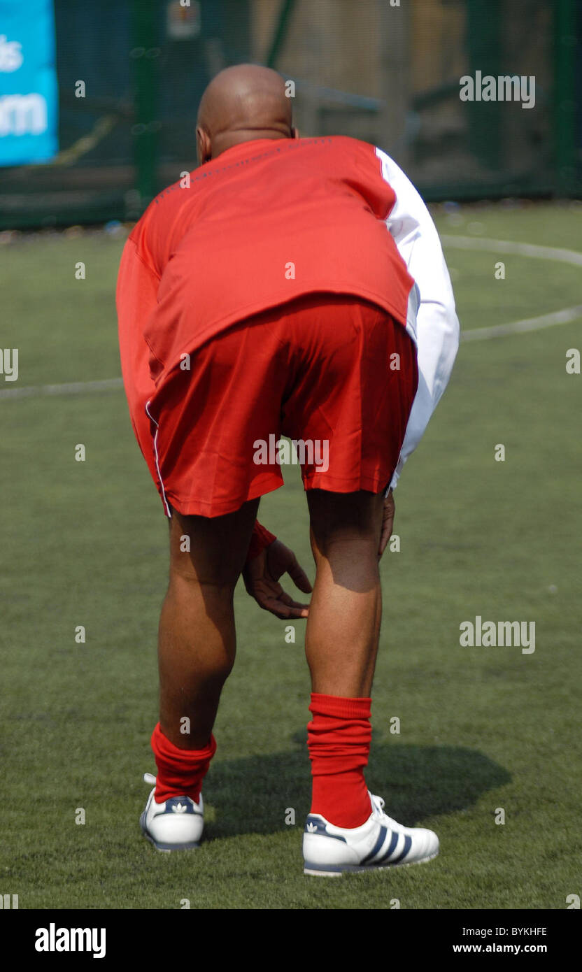Ian Wright Talksport football match - former footballers take part in a ...