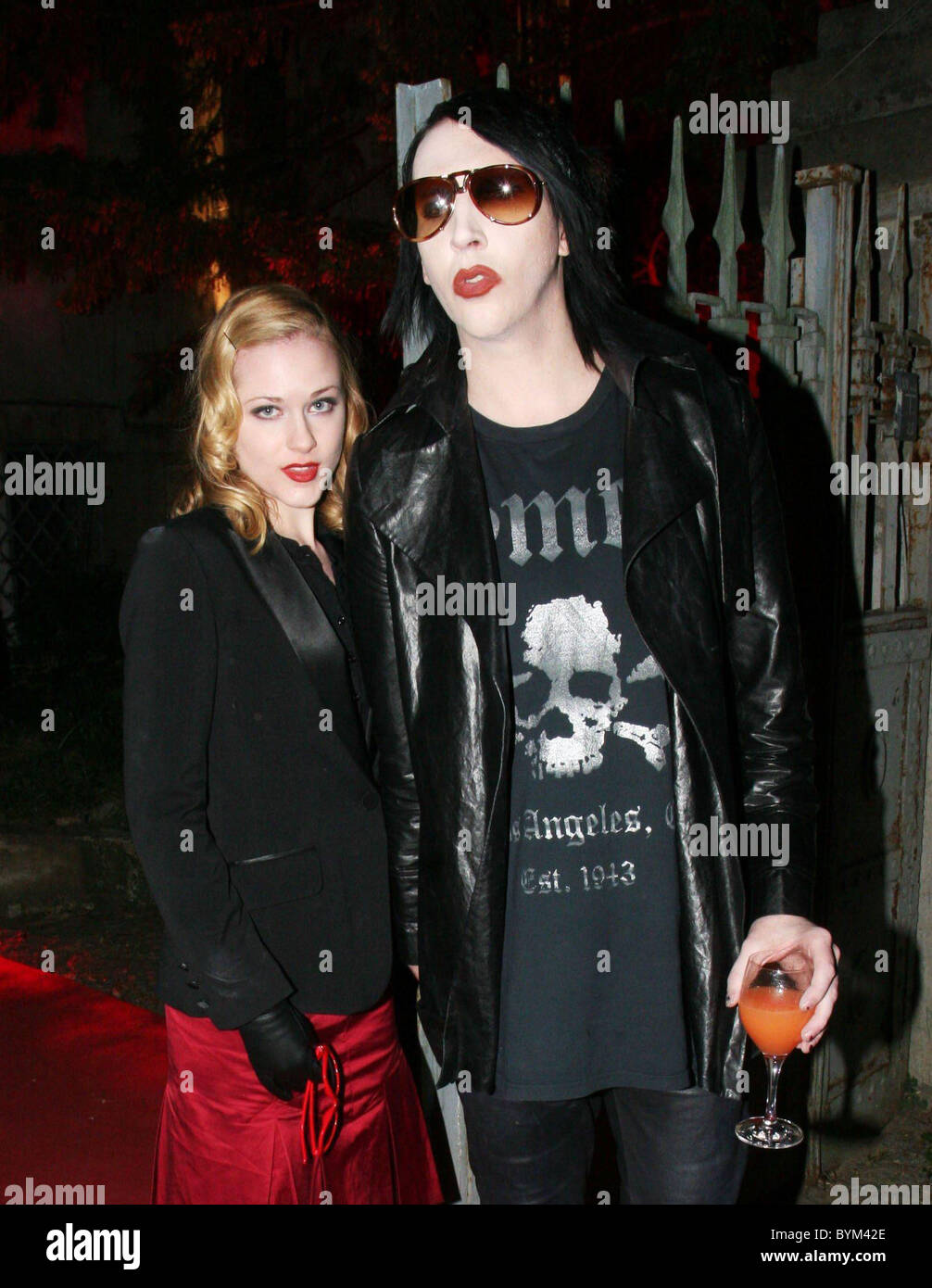 Marilyn Manson and girlfriend Evan Rachel Wood leaving a listen