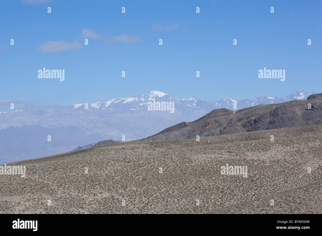Andes Mountain Range Snowcapped Landscape Nature Stock Photo