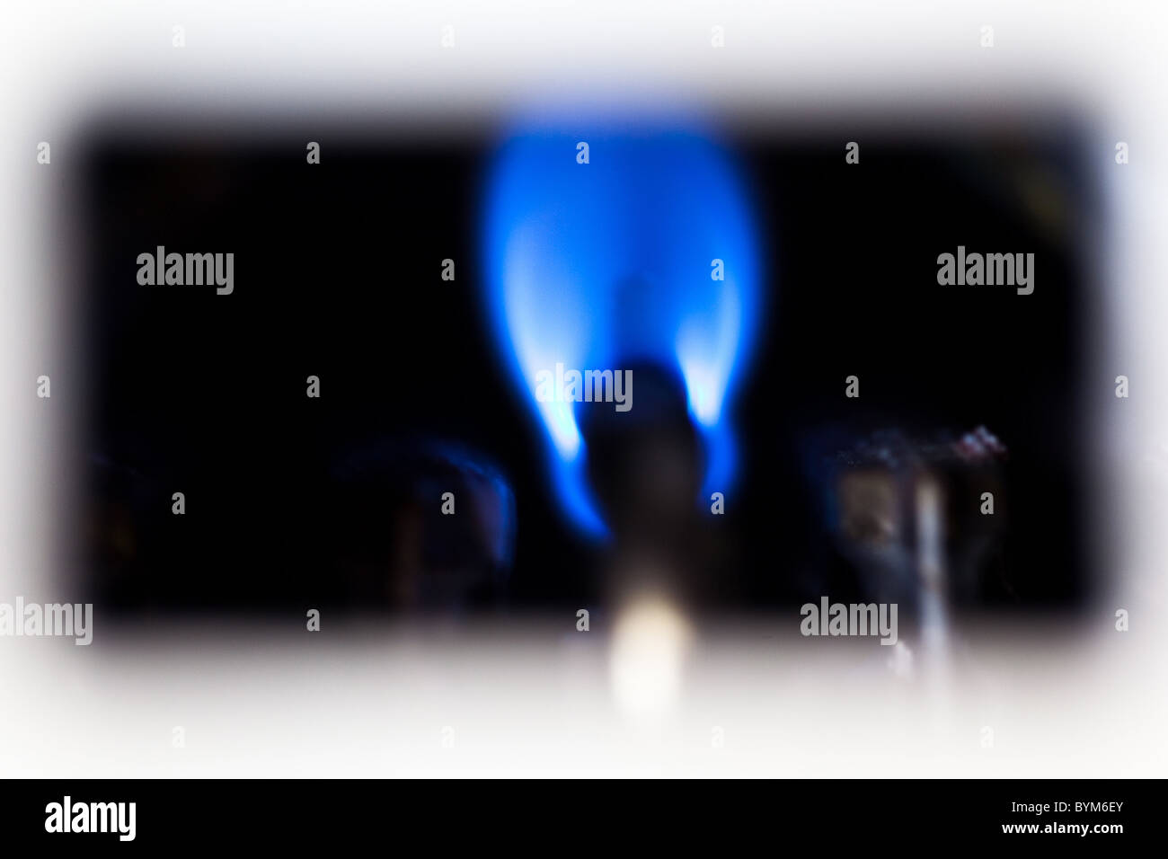 Flame of fire inside of gas oven Stock Photo Alamy