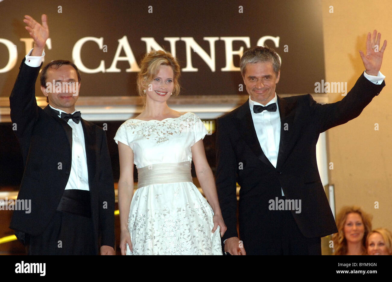 Andrei Zviaguintsev, Maria Bonnevie and Konstantin Lavronenko 2007 Cannes Film Festival Day 3 - Premiere of 'Izgnanie' - Stock Photo