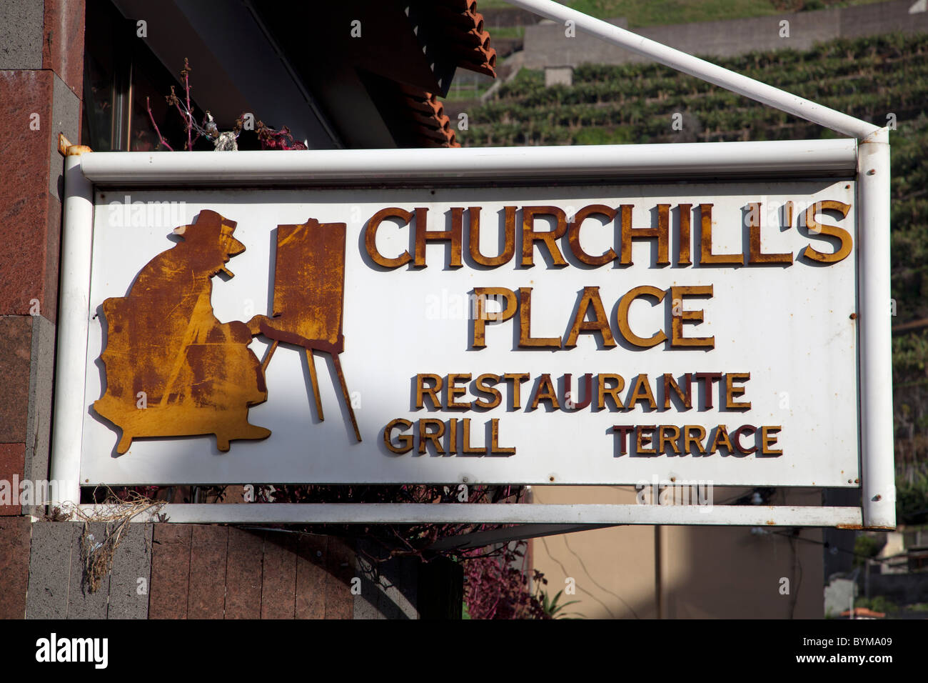 Churchill's Place restaurant at Camara de Lobos Madeira Stock Photo - Alamy