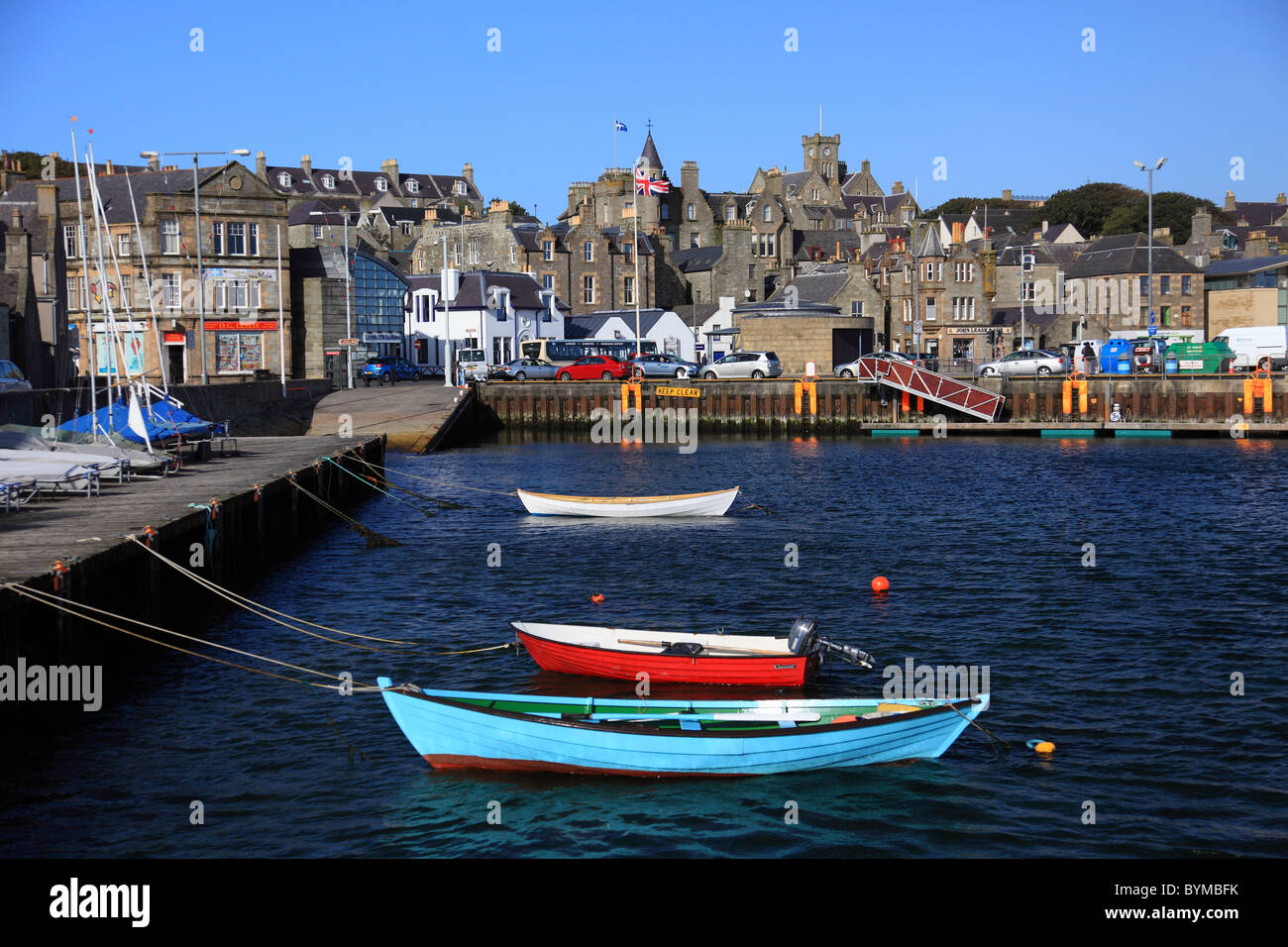 The waterfront of the town of Lerwick, Shetland Islands seen from the