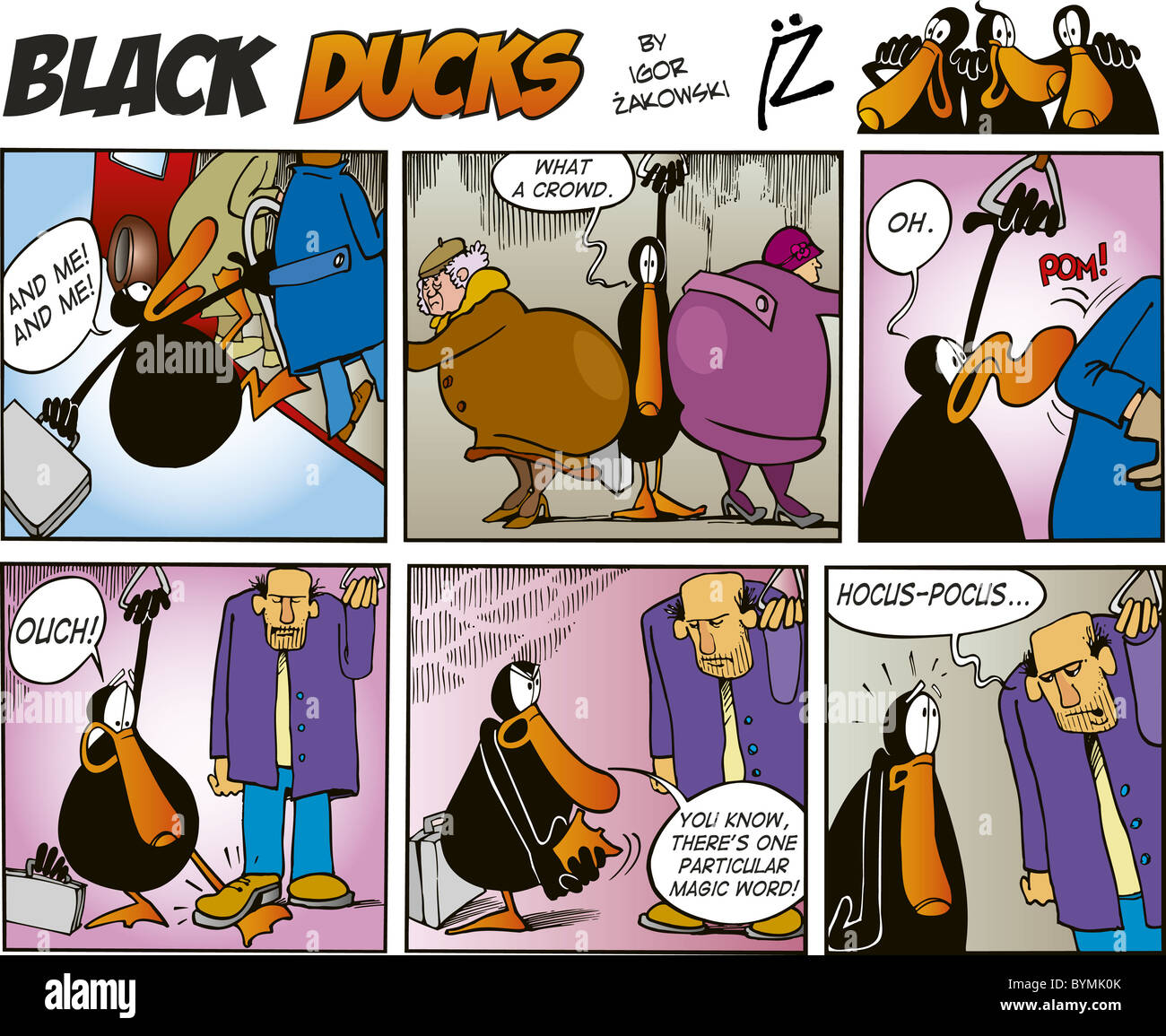 Black Ducks Comic Strip episode 5 Stock Photo