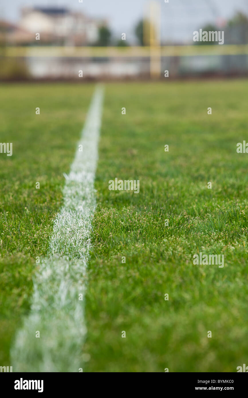 The side line at a sporting event Stock Photo