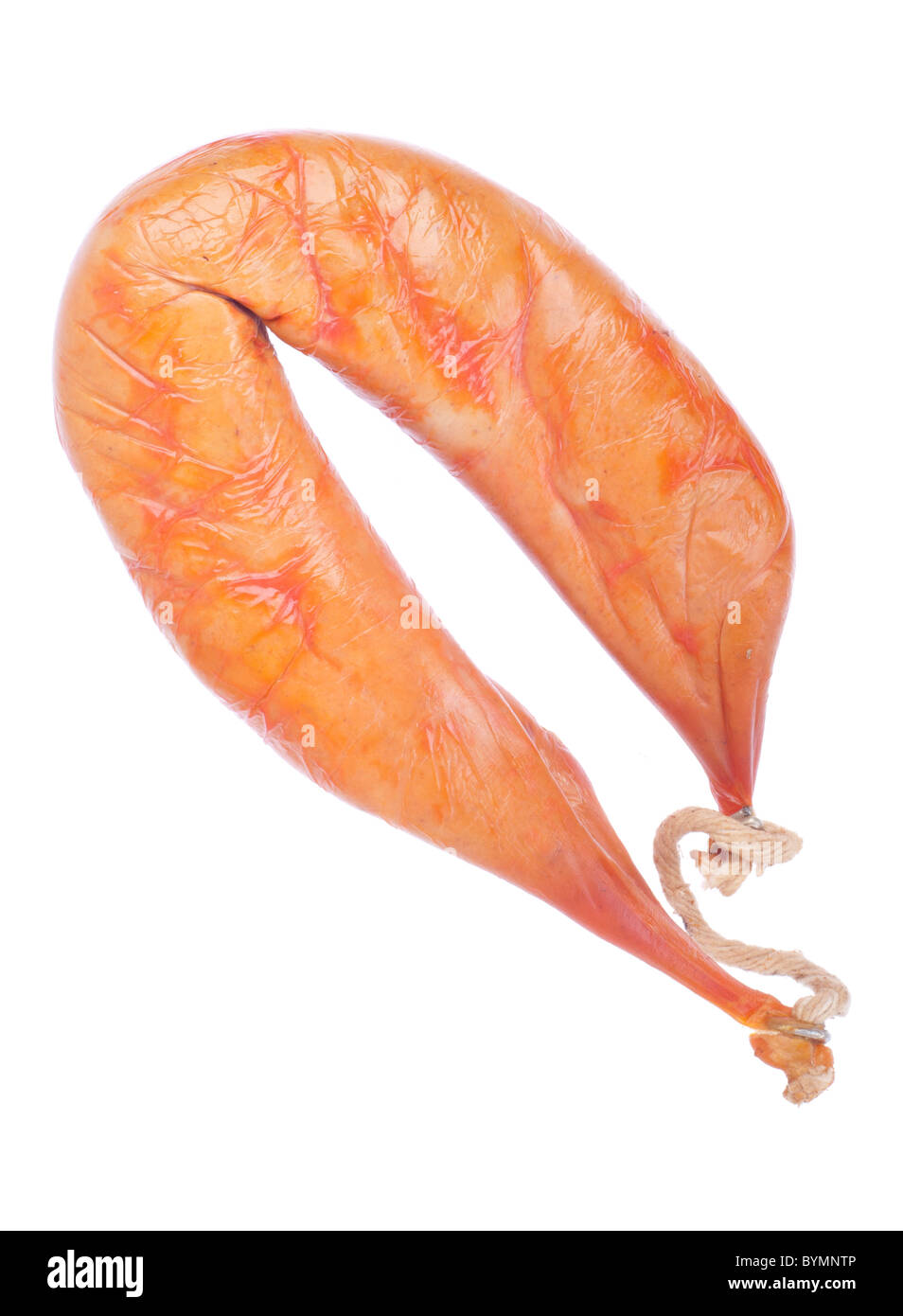 portuguese smoked sausage called Farinheira isolated on white